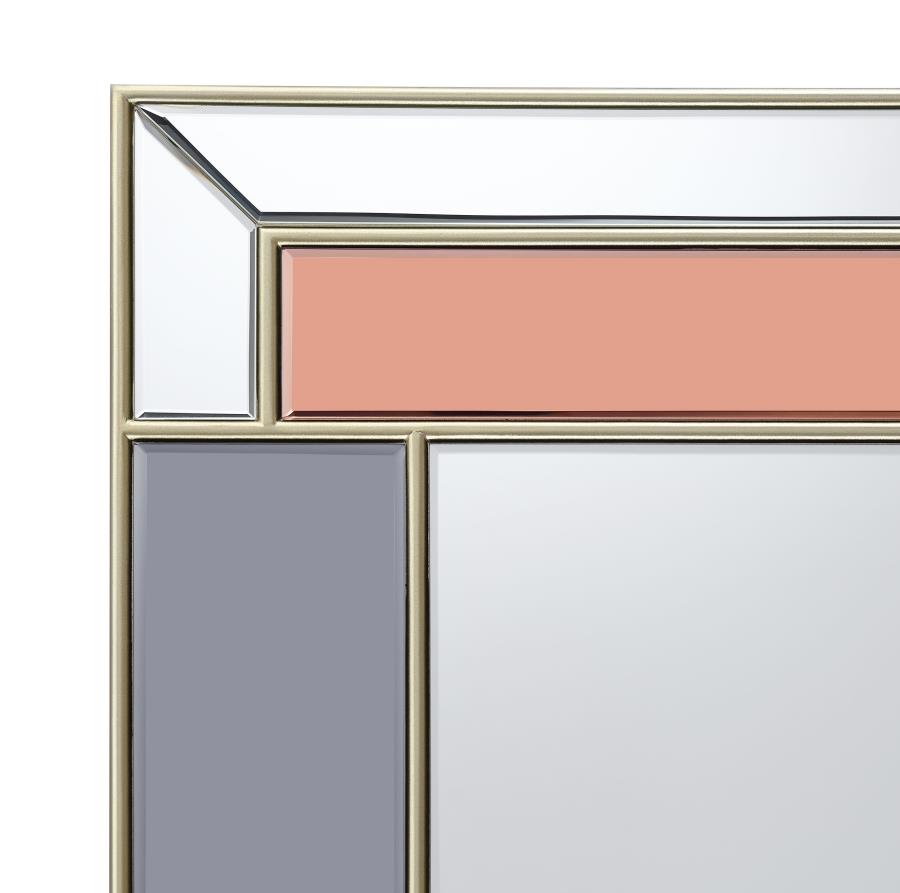 Braylin 38 x 40 Inch Wall Mirror Champagne and Silver