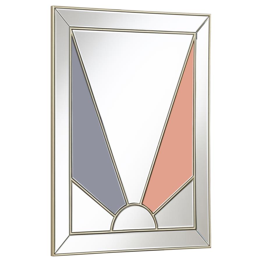 Calixte 32 x 39 Inch Wall Mirror Champagne and Silver (image for) Calixte 32 x 39 Inch Wall Mirror Champagne and Silver