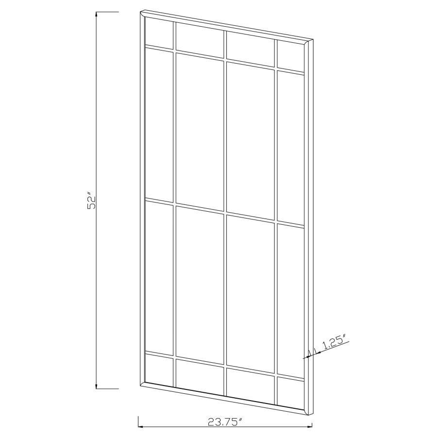 Modal Additional Images for Annetta 24 x 52 Inch Window Pane Floor or Wall Mirror Black
