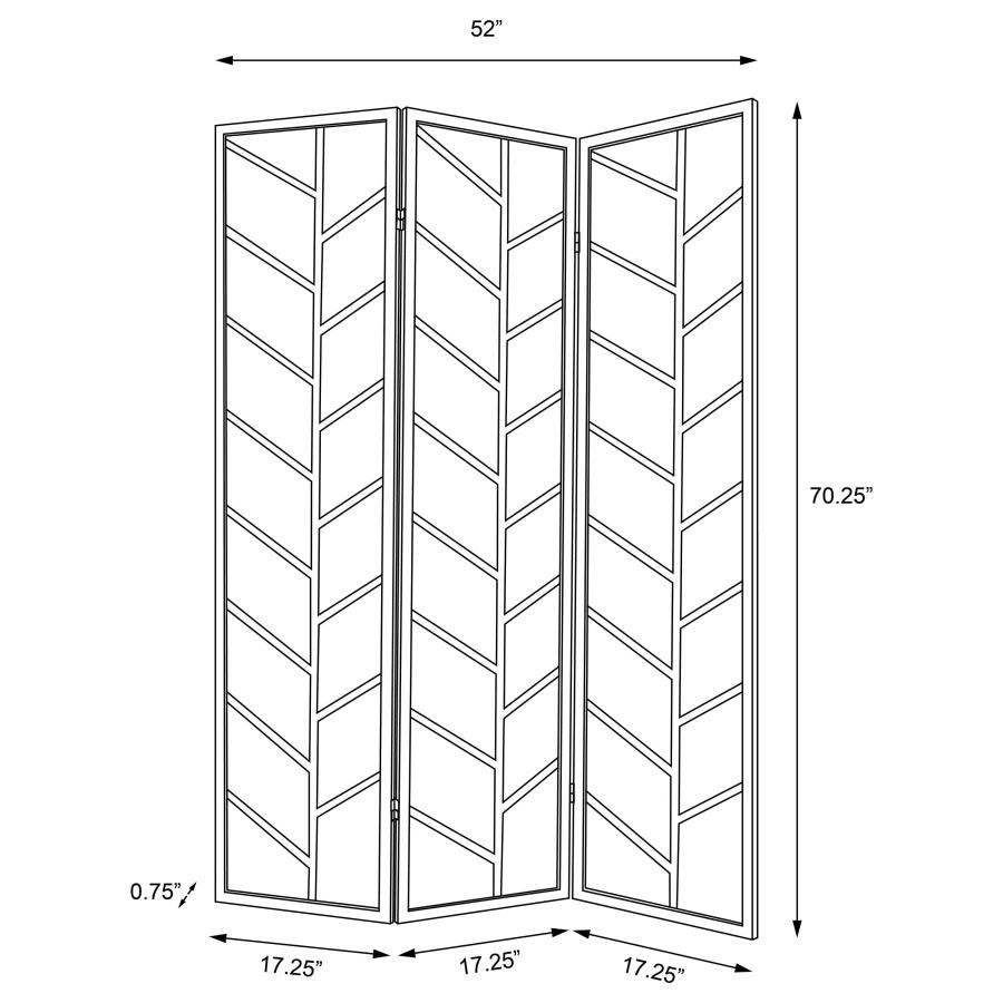 Modal Additional Images for Mila 3-Panel Room Divider Folding Shoji Screen Walnut
