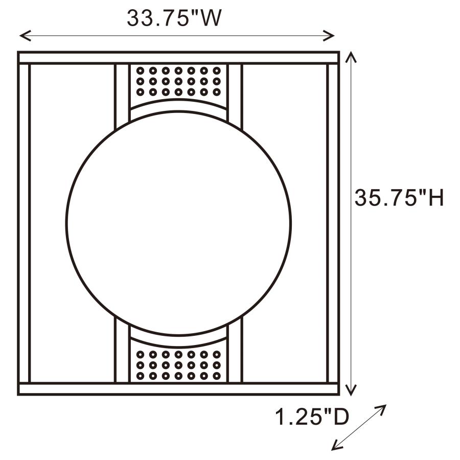 Modal Additional Images for Carter 34 x 36 Inch Square LED Light Wall Mirror Black