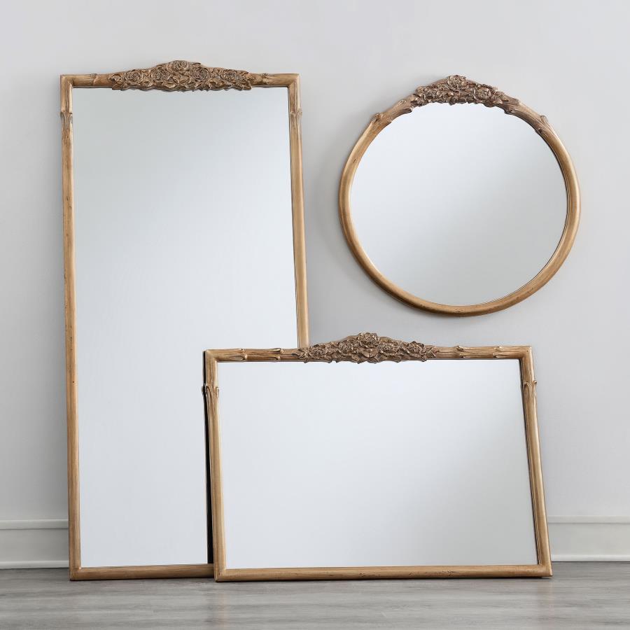 Modal Additional Images for Sylvie 40 x 30 Inch French Provincial Mantle Mirror Gold