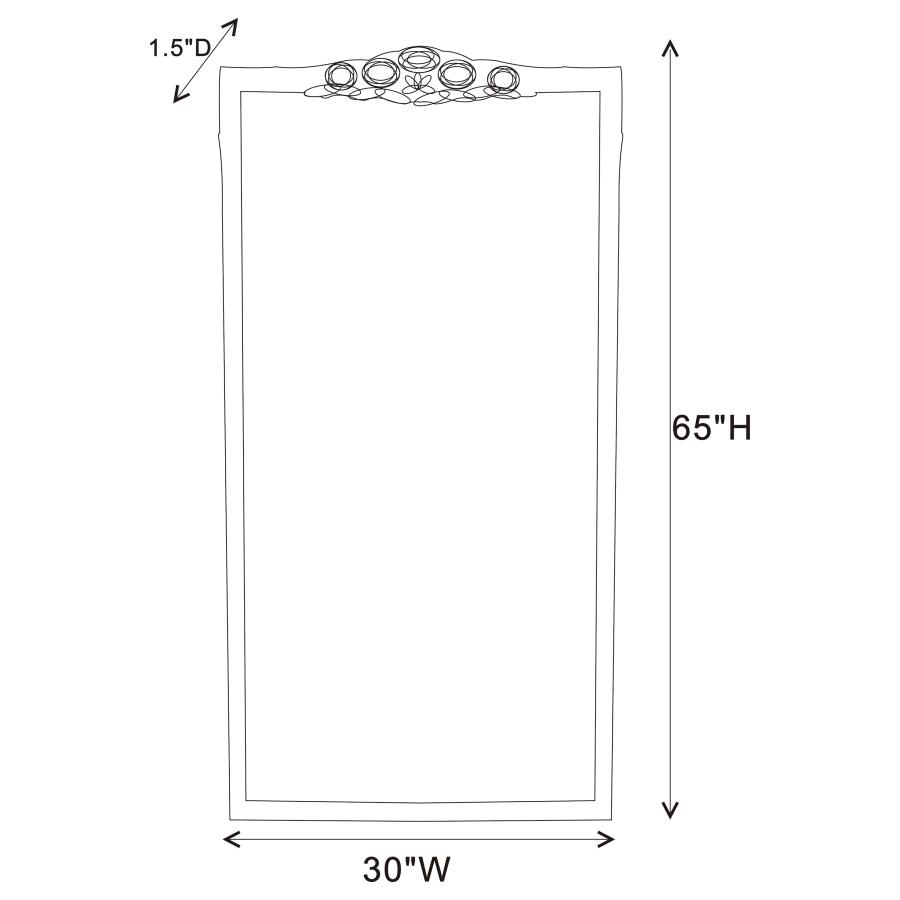 Sylvie 30 x 65 Inch French Provincial Floor Mirror White