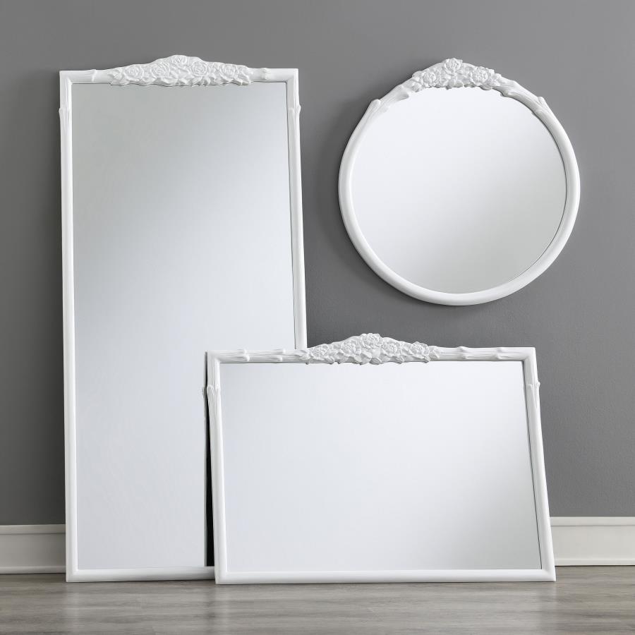 Modal Additional Images for Sylvie 30 x 31 Inch French Provincial Wall Mirror White