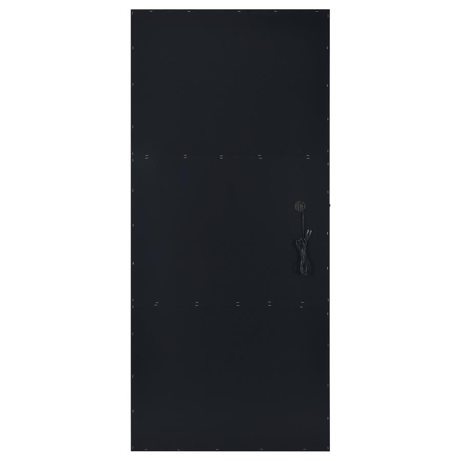 Zayan 32 x 71 Inch Floor Mirror LED Lighting Black Gloss