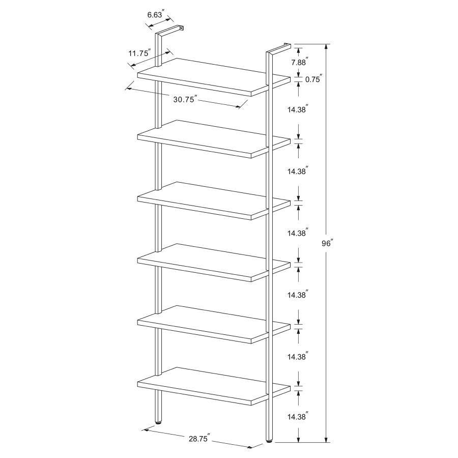 Modal Additional Images for Owens 3-piece 96-inch Wall Mounted Bookshelf Set Walnut