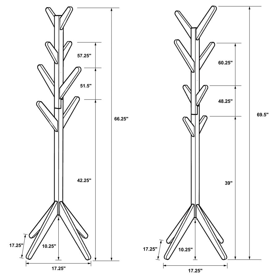 Modal Additional Images for Margaret Solid Wood Coat Rack Clothing Hanger Natural Oak