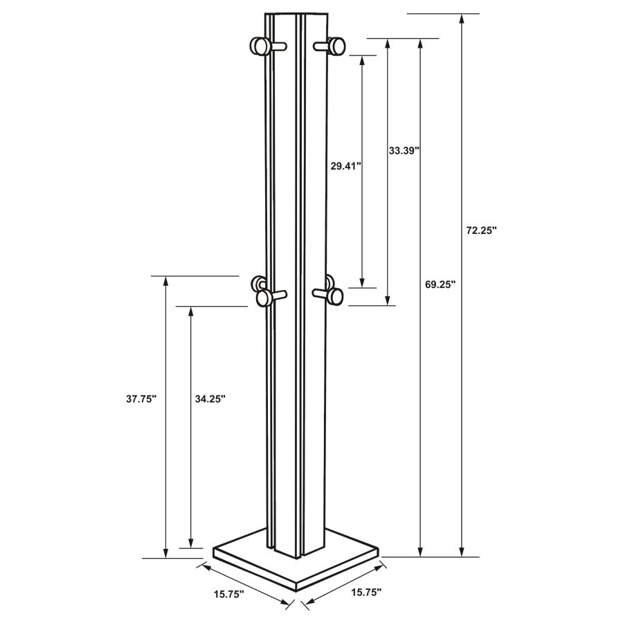 Modal Additional Images for Rikkie Walnut Coat Rack Walnut and Mirror